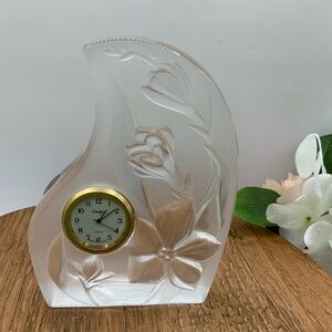 Cristal d'Arques France Genuine Lead Floral Vintage Quartz Clock